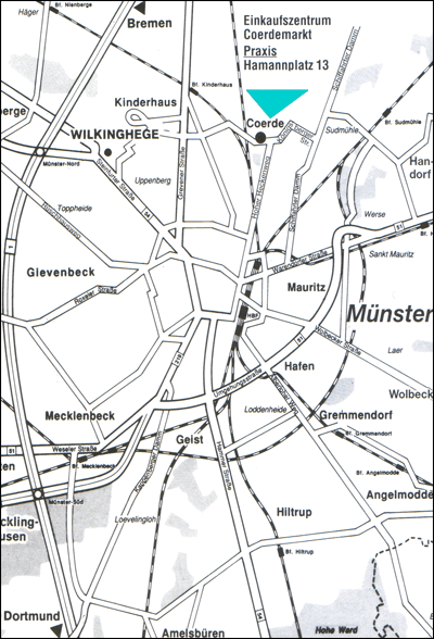 Die Lage des CMD-Centrum Münster.